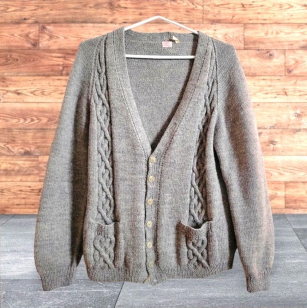 Newfoundland Hand-knit Wool Cardigan Sweater (Nonia brand)